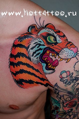 Фото и  значения татуировки Тигр. X_6ace61e9